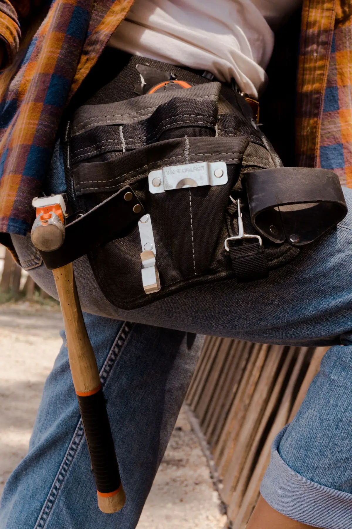 A Stillwater plumber’s tool belt, loaded for the day